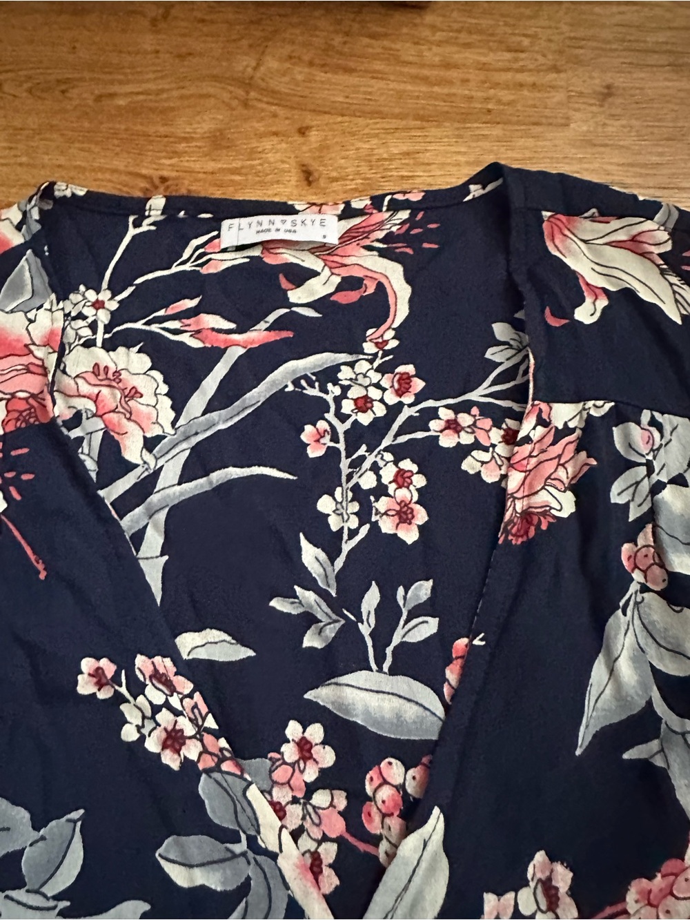 New! Flynn Skye Ale Navy Floral Long Maxi Dress S - Picture 3 of 14